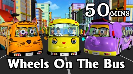 Wheels On The Bus Go Round And Round — 3D Animation Kids’ Songs | Nursery Rhymes for Children