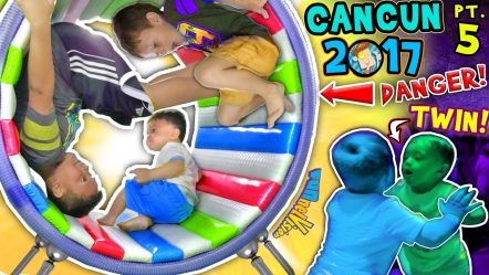 WHEELS ON THE BUS, OUCH! 🌎 WORLD’S COOLEST INDOOR PLAYGROUND (FUNnel Vision Cancun Mexico Pt 5 vlog)