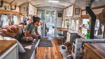 Couple Turns Prison Bus Into A PERFECTLY Designed DIY Skoolie ~ FULL TOUR