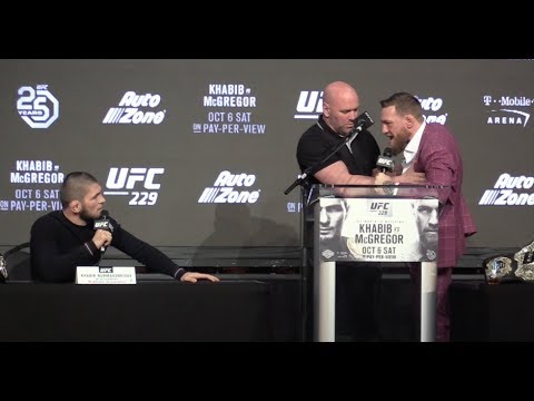 Conor McGregor & Khabib Nurmagomedov Heated Arguement Over Bus Incident  (UFC 229)