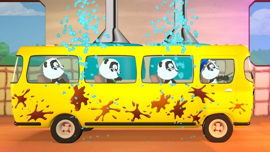 Paint a Bus, Learn the Colors and the Color Song in Panda Bo`s Fun Bus Trip