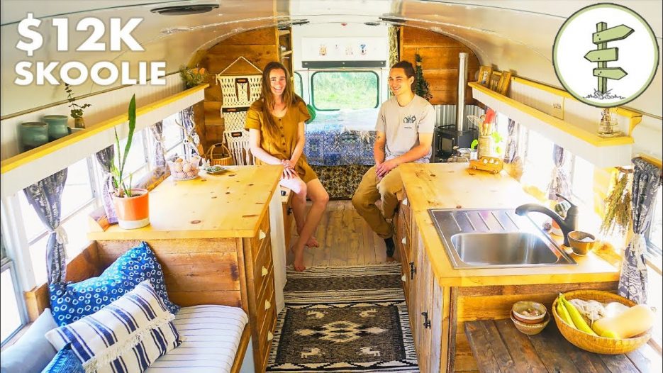 Most Amazing School Bus Tiny House Conversion on a Budget — Full Tour