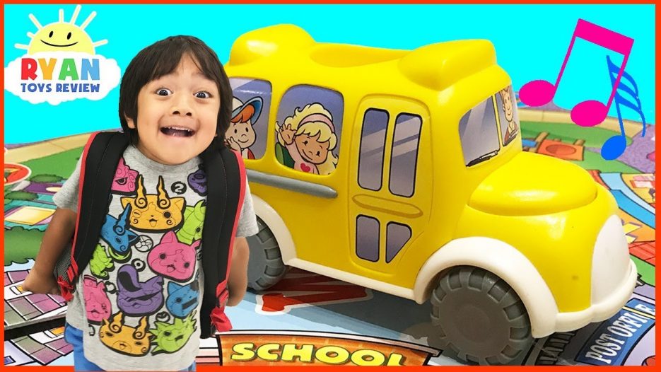 The Wheels on the Bus go round and round song board games for kids