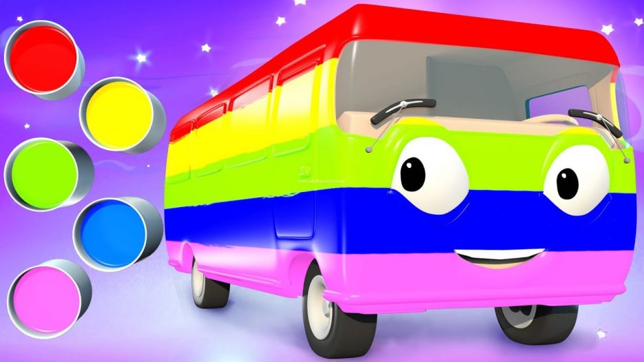 Learn Colors with Bus Paint | Panda Bo Nursery Rhymes & Finger Family Kids Song