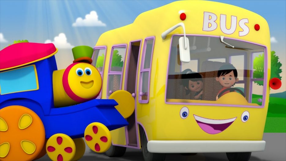 Yellow Wheels On The Bus | Bob The Train Nursery Rhymes | Videos For Babies | Kindergarten Songs