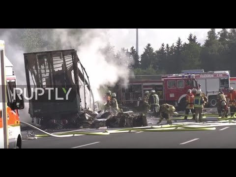 Germany: 31 injured, 17 missing after bus crashes in flames in Bavaria