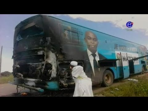 Le JTB de 12H00 sur Equinoxe Tv — Le Bus du Candidat Serge MATOMBA en feu/ Samedi 29 Septembre 2018